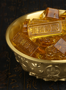 纯铜聚宝盆風水摆件招財聚财家居香炉开运装饰品工艺品旺财礼品