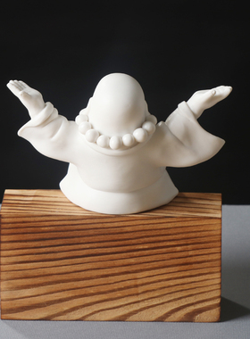 精品德化白瓷大肚弥勒佛吉祥招财摆件新中式佛像家居玄关陶瓷摆件