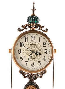 轻奢创意摆钟座钟欧式客厅中式摇摆钟表摆件静音装饰桌面台钟时钟