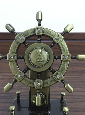地中海式复古领航舵 航海船舵合金摆件 办公室装饰摆件创意礼品