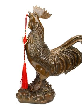铜公鸡摆件铜鸡金鸡家居工艺摆件