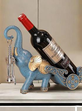 新中式大象酒红酒架摆件斗柜餐CS-1075酒托 托乔迁新居礼品吧柜装