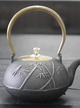 新中式复古风酒店茶楼家居软装博古架铁壶茶壶摆件铸铁烧水壶泡茶