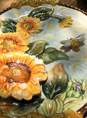 欧式简欧瓷装饰盘摆件摆盘装饰挂盘陶瓷盘子家居礼品结婚礼物摆件