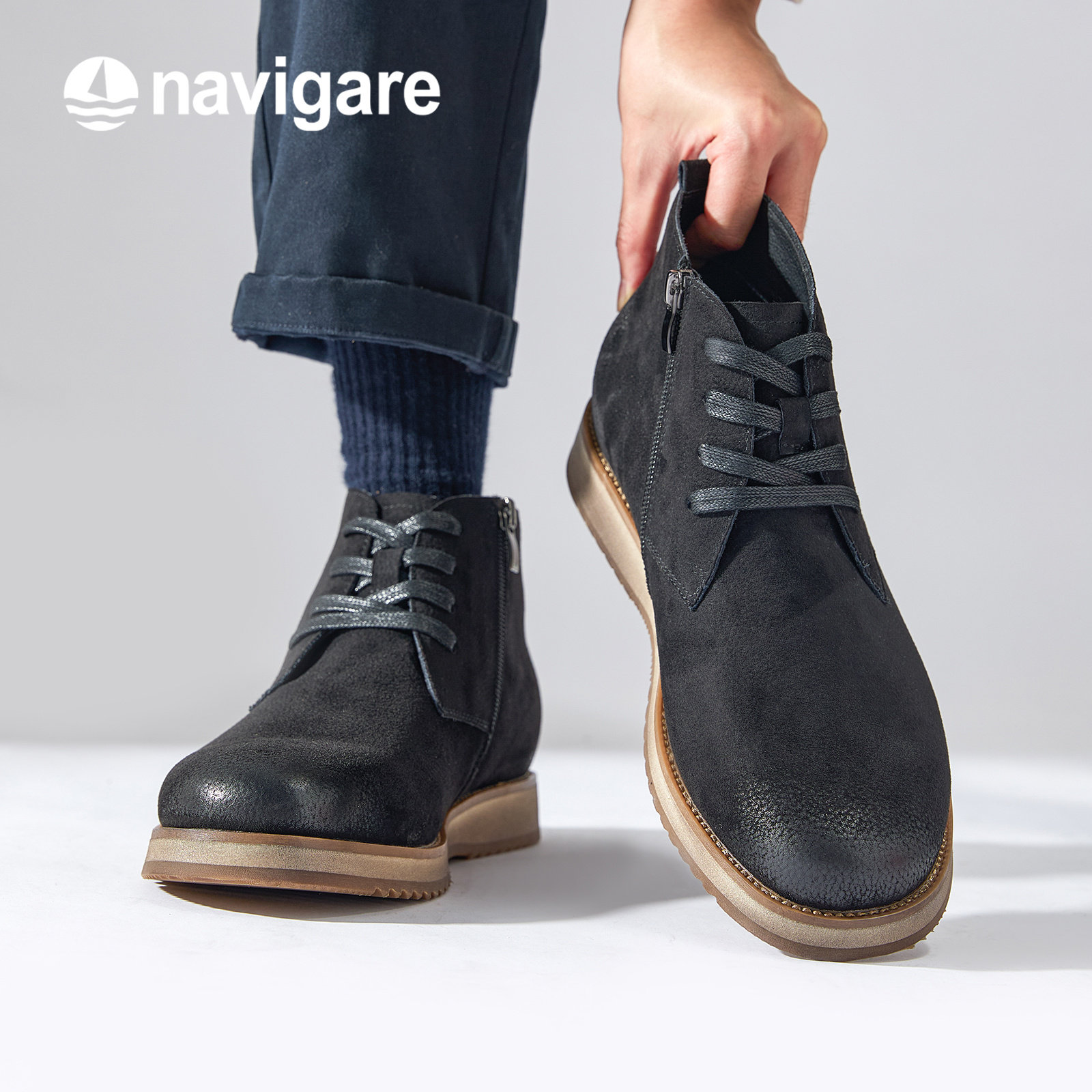 Navigare Italian small sailing Chelsea boots 2026 spring and summer new men's shoes comfortable and handsome Martin boots