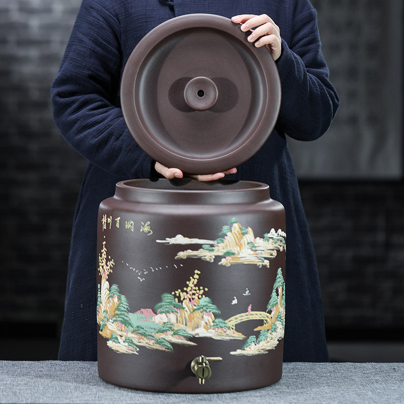 宜兴紫砂水缸储水罐家用陶瓷过泡茶桶大号抽水净水缸小号,淘宝优惠券,粉丝福利购,淘宝优惠卷
