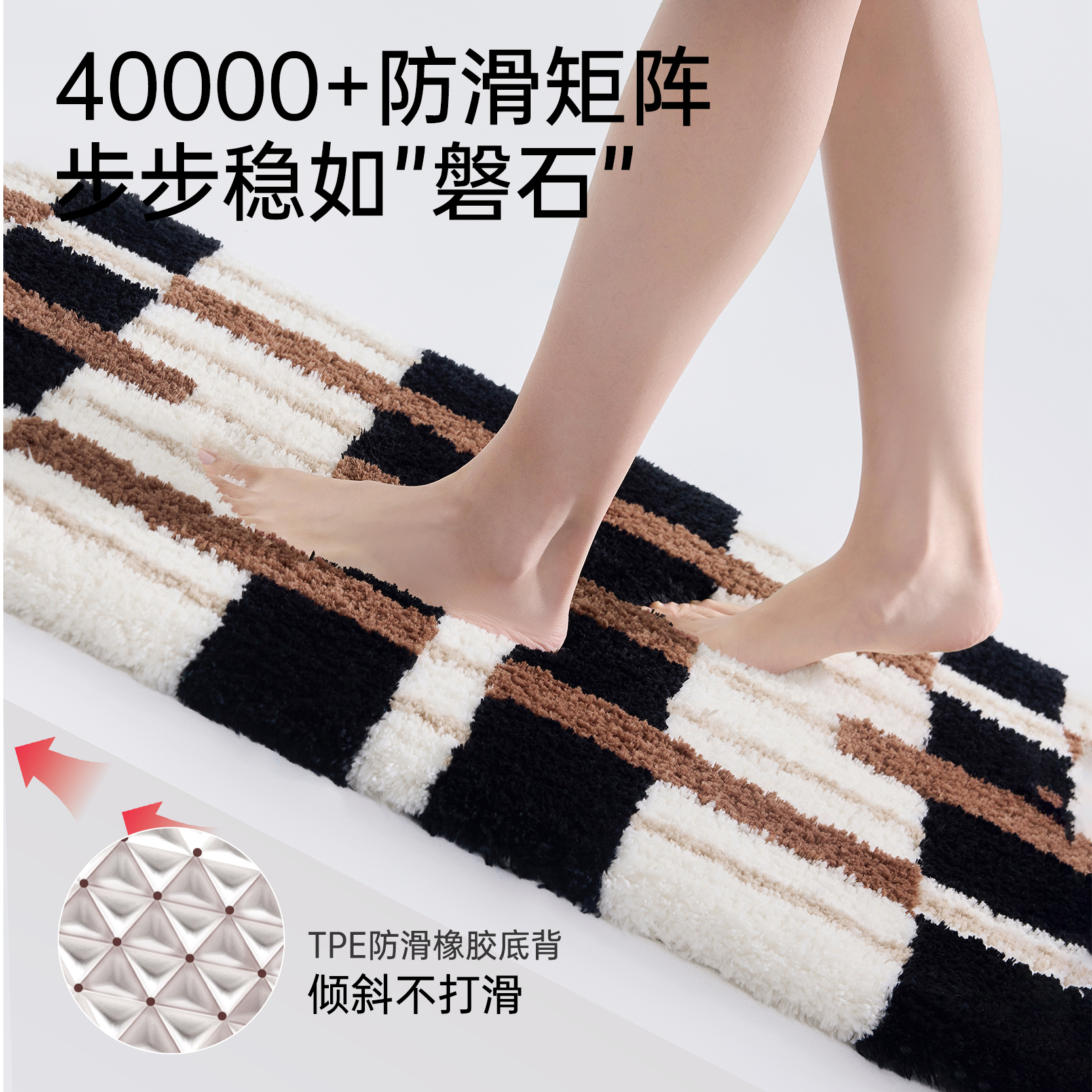 乌尔都中古风浴室垫加厚吸水家用脚垫卫浴卫生间防滑地毯2025新款