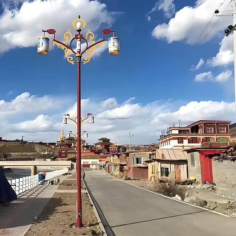 少数民族风路灯户外5-8米LED民族特色路灯中式印花路灯杆,淘宝优惠券,粉丝福利购,淘宝优惠卷