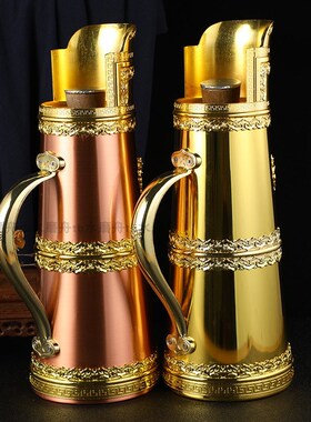 纯黄铜蒙古式暖壶暖水瓶装饰保温瓶保温壶家用工艺品生活用品