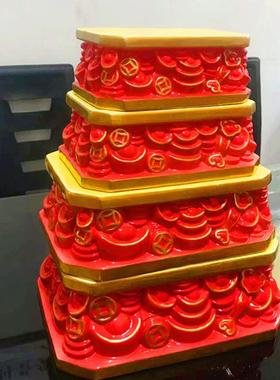 财神元宝加高座陶瓷佛像底座观音菩萨供桌垫高神像底座方形摆件