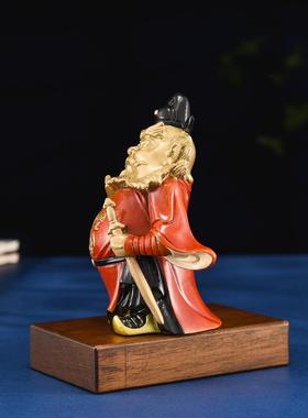 铜掌柜钟 钟馗摆件黄铜天师伏魔小钟馗铜像天官赐福家居装饰工艺