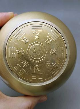 家居饰品六字真言铜葫芦大摆件纯黄铜开口空心天医铜葫芦高25厘米