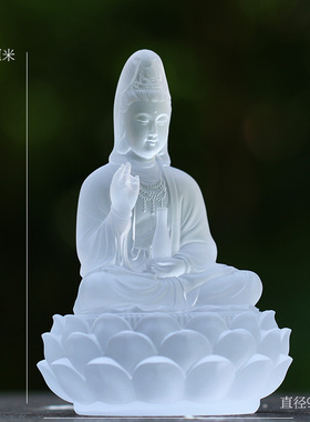 琉璃净瓶坐莲观音菩萨佛像摆件居家客厅佛堂寺庙桌面供奉观世音