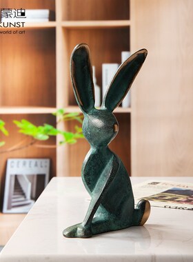 阿斯蒙进迪口青铜兔子摆件日蒙原创生M肖兔生雷礼品艺术品欧