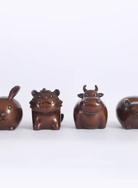 纯铜十二生肖全套摆件鼠牛虎兔龙蛇马羊猴鸡狗猪摆设摆件生日礼品