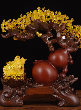 福禄招财水晶发财树葫芦摆件金蟾旺财开业礼物家居客厅办公室饰品