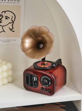 复古留声机怀旧礼物摆件八音盒玄关书柜桌面创意音乐盒家居装饰品