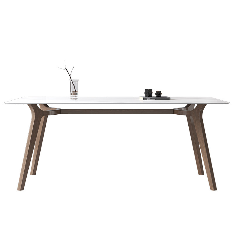 侘寂风亮光岩板餐桌椅白蜡木实木脚现代家用长方形吃饭桌,淘宝优惠券,粉丝福利购,淘宝优惠卷