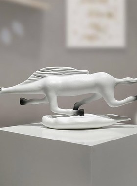 创意艺术马雕塑摆件追风飞马酒店大堂客厅办公室桌面装饰艺术陈设