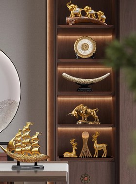 新中式办b公室高端摆件轻奢家居客厅书房电视柜酒柜装饰工艺品