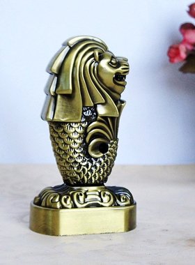 新加坡鱼尾狮摆件厂家直批新款金属合金工艺礼物新加坡旅游纪念物