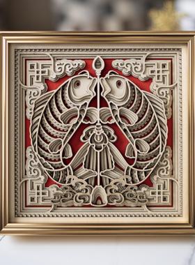 梯木叠雕办公室装饰摆件入伙新居礼物简约现代手工工艺品商务礼品