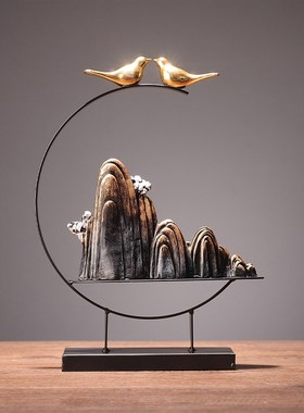 新中式家居书房博古架工艺品摆件轻奢创意玄关电视酒柜装饰品摆设