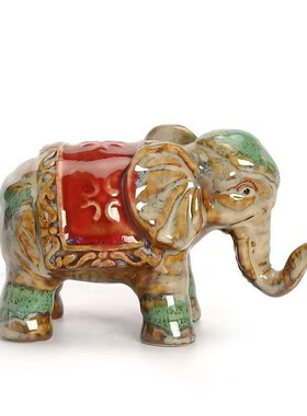大象陶瓷工艺品客厅电视柜家居饰品摆设乔迁新居礼品大象摆件装饰