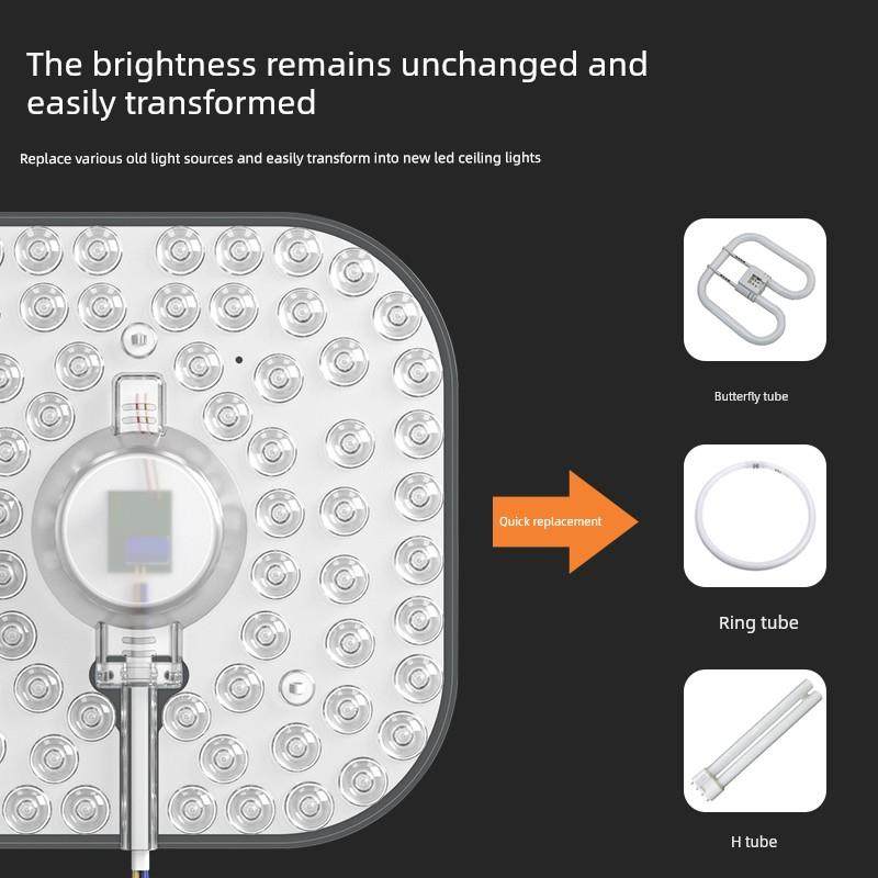 雷仕led吸顶灯灯芯灯盘替换芯节能灯泡 家用超亮客厅方形灯板透镜,淘宝优惠券,粉丝福利购,淘宝优惠卷