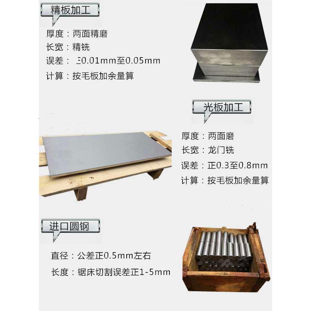 模具钢45# A3 光精板 S136 P20 SKD11 H13 Cr12M0V DC53 CR8 光圆 - 图2