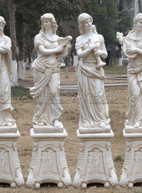 欧式玻璃钢人物雕塑艺术品客厅户外落地摆设可定制作乐器仕女四件