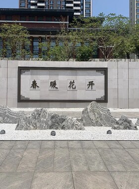 雪浪石切片大型景观石刻字泰山石天然假山石枯山水造景