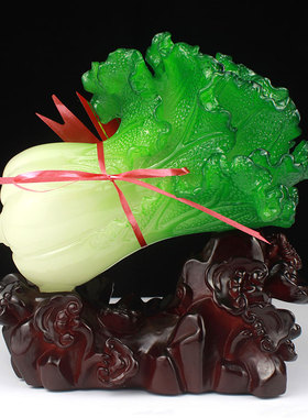 百财如意玉白菜招财摆设收银台酒店前台客厅装饰品创意工艺品