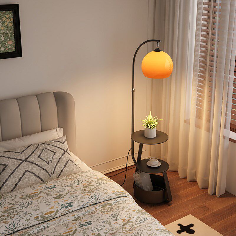 中古卧室床头柜落地灯客厅沙发边几小型置物架一体复古台灯替代品,淘宝优惠券,粉丝福利购,淘宝优惠卷