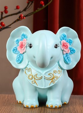 可爱卡通大象桌面摆件存钱罐储蓄罐同学生日送礼物酒柜客厅装饰品