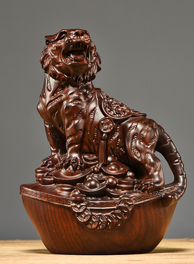 黑檀木雕十二生肖一鼠牛虎兔龙蛇马羊猴鸡狗猪实木动物装饰摆件