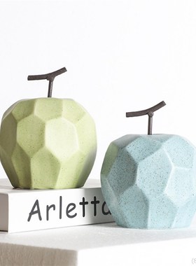 现代创意陶瓷果梨摆件样板房售楼处桌面电视柜水果软装饰品