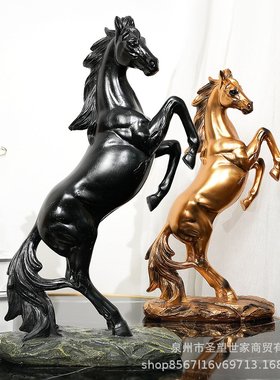 马到成功摆件欧式家居饰品乔迁开业礼品客厅办公室仿生树脂工艺品