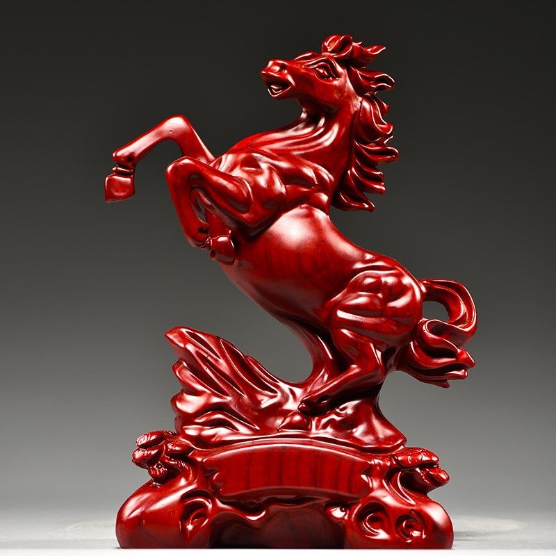 木雕红色马工艺品实木马到成功招财客厅办公桌红木马木质红马,淘宝优惠券,粉丝福利购,淘宝优惠卷