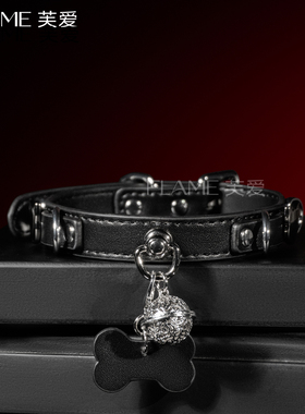 黑色真皮项圈Puppy颈带饰品choker脖圈锁骨链颈环可刻字