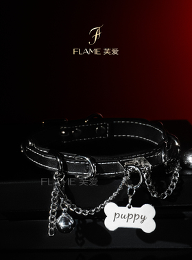 puppy牌朋克手作黑色系choker项圈脖圈情侣定制刻字