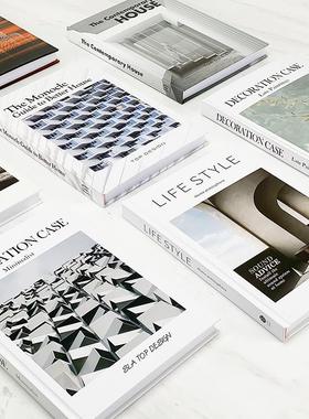 现代简约欧式轻奢精装家居类彷真书摆件样板房样品屋展示中心书房