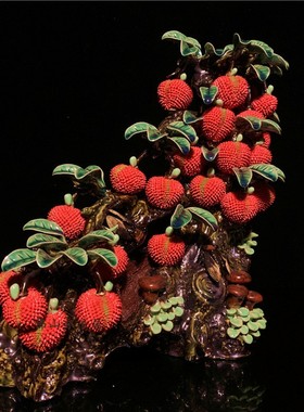 石湾公仔陶瓷满堂红摆件玄关客厅电视柜荔枝装饰品乔迁新居送礼品