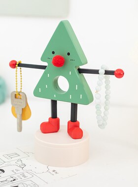 阿楹 可爱入门玄关钥匙托盘收纳挂架儿童房电视鞋柜书架治愈摆件