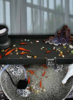 陶瓷鱼缸流水器循环流水摆件假山庭院石槽水池造景养鱼装饰大