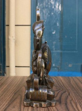 黄铜螃蟹摆件八方来财发横财动物像铜雕塑工艺品家居桌面摆设送礼