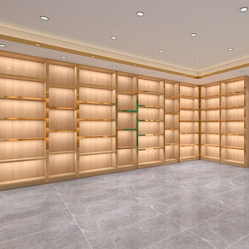 定制烟酒柜便利店礼品茶叶背柜书柜带门吧台玻璃柜靠墙手办展示柜 - 图2