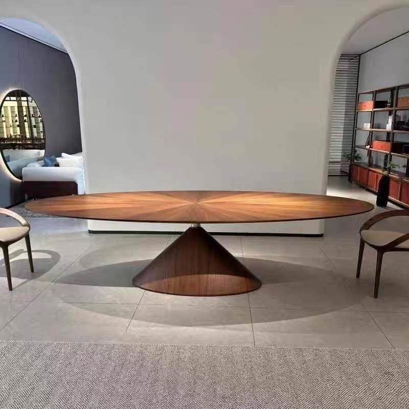 现代极简椭圆形全实木飞碟餐桌设计师高级感客厅别墅高档型餐厅桌,淘宝优惠券,粉丝福利购,淘宝优惠卷