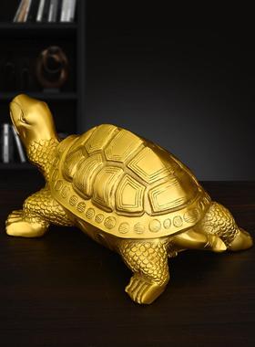 铜乌龟摆件招财纳福纯铜家居开 业装饰工艺礼品摆饰龙头龟祝寿贺