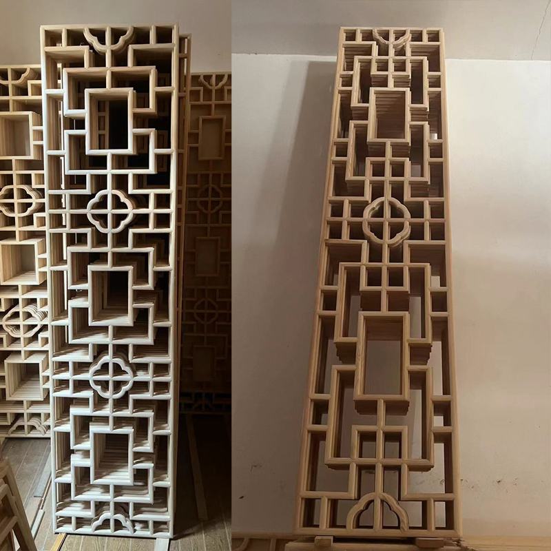 实木花格新中式屏风玄关东阳木雕镂空雕花隔断木格栅窗户仿古门窗 - 图1